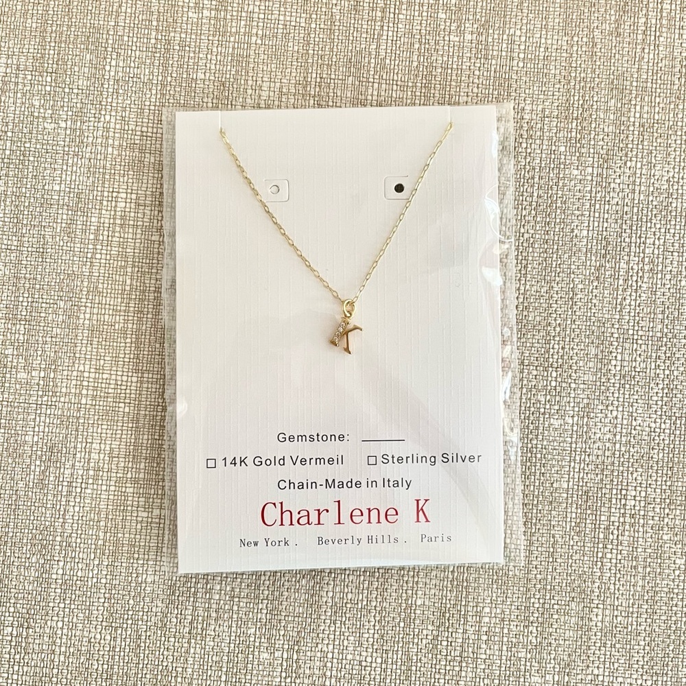 NIB Charlene K Initial K Necklace
